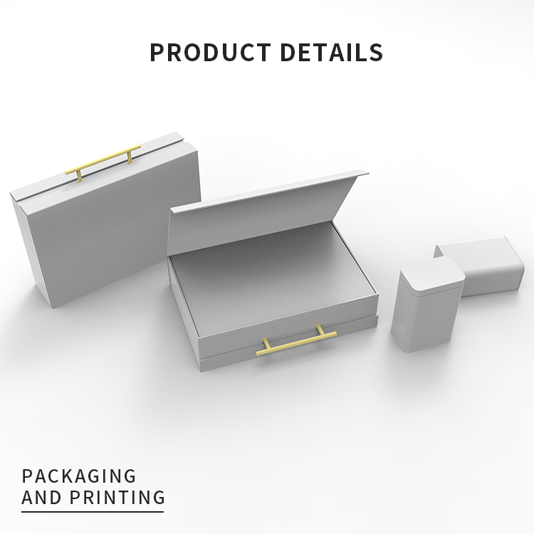 Gift box with metal handle