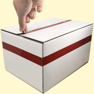 White tear-off carton