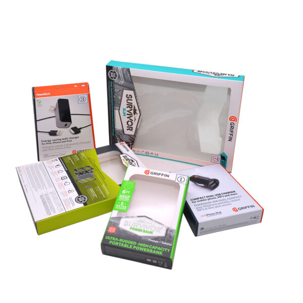 Mobile power bank packaging box with window