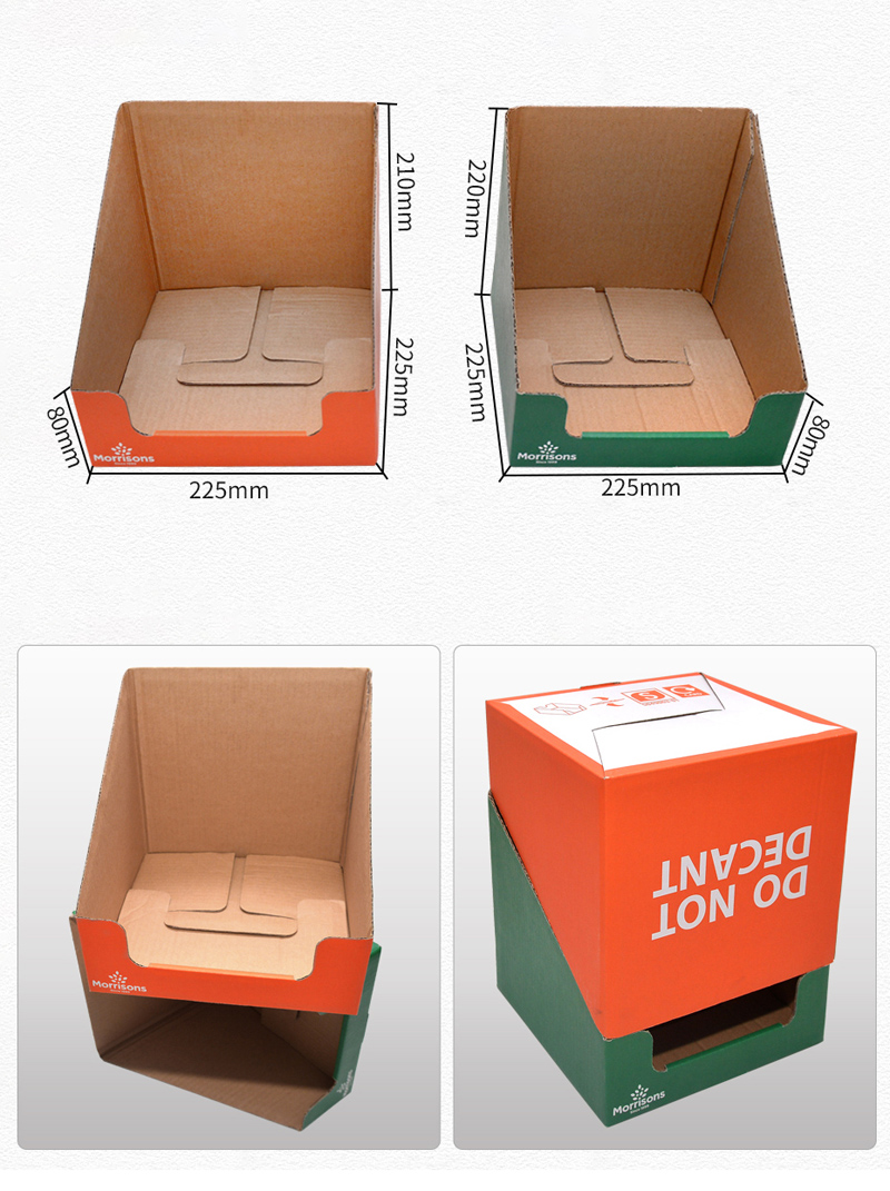 PDQ corrugated cardboard box