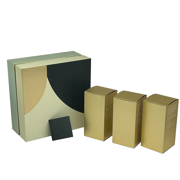Packaging box with three inner boxes