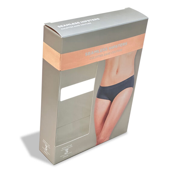 Packaging box with PVC window