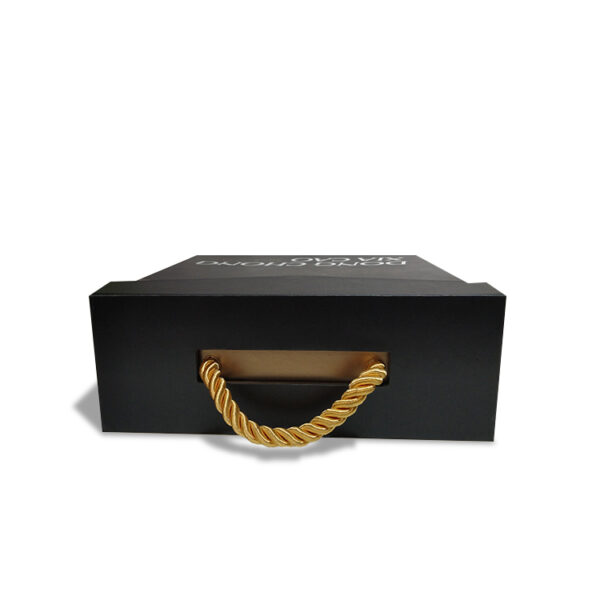 Magnetic gift box with hand-held rope