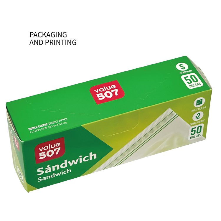 Plastic bag packaging paper box