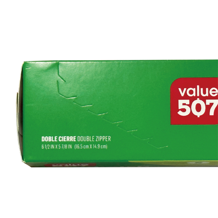 Sealed plastic bag packaging box