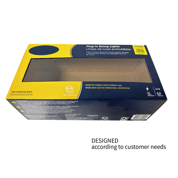 String lamp packaging box with PVC window