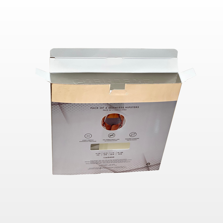 Underwear packaging box with PVC window