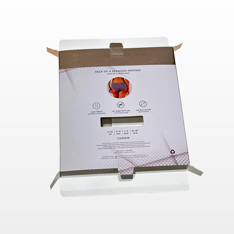 Underwear packaging box with window