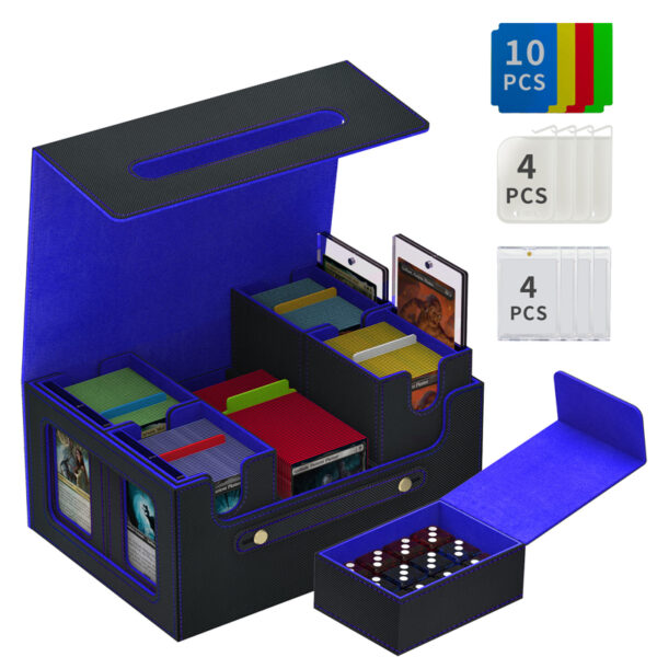 Blue diamond patterned card storage box