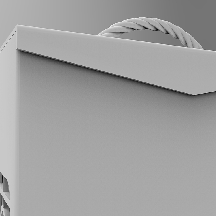 Gift box with hand-held rope