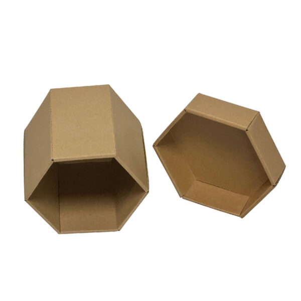 Hexagonal corrugated cardboard box