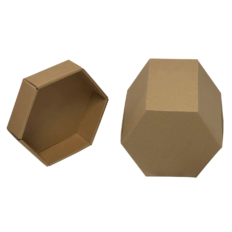 Hexagonal corrugated cardboard box