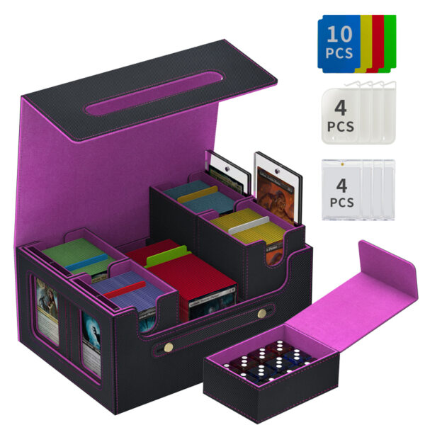 Purple diamond patterned card storage box
