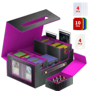 Purple snake skin pattern card storage box