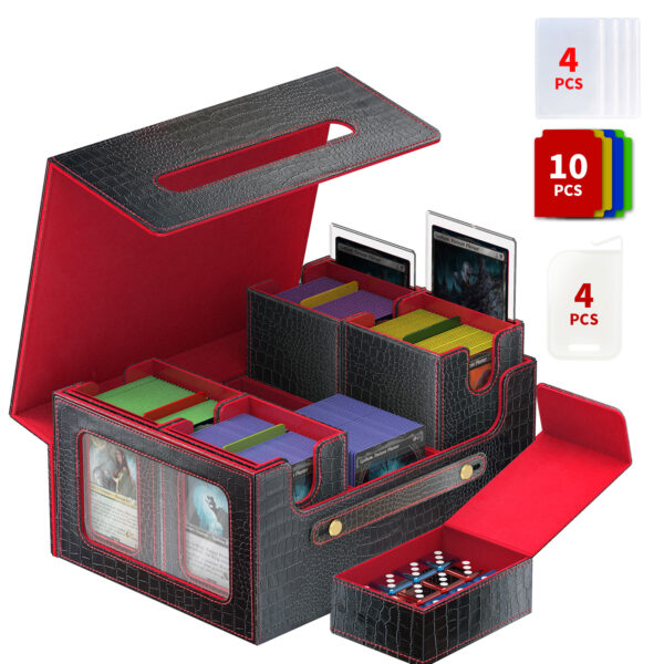 Red Snake Skin Pattern Card Storage Box
