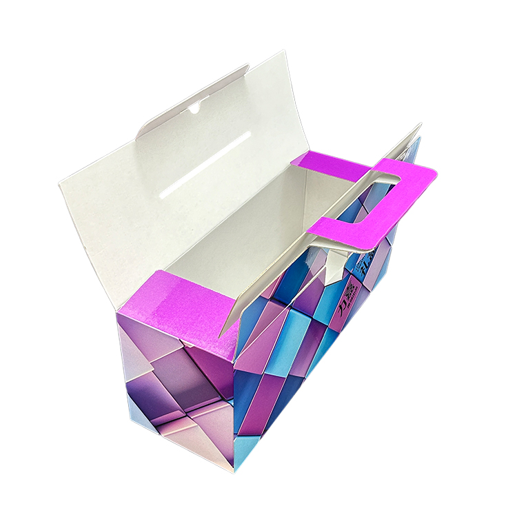 Colorful hand-held packaging box