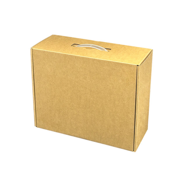 Corrugated cardboard box with handle