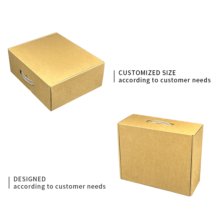 Corrugated cardboard box with handle