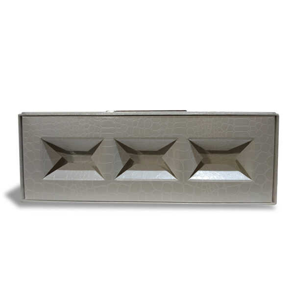 Three compartment packaging box