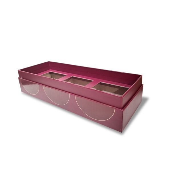 Three compartment packaging box