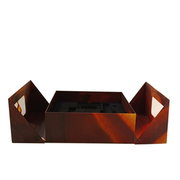 Brown wine box with window