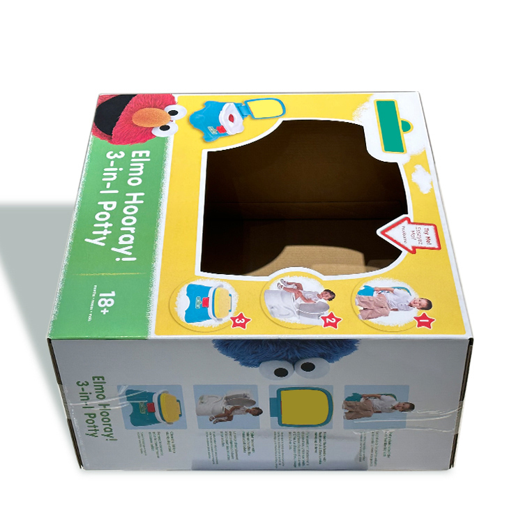 Children's toilet packaging box with PVC window