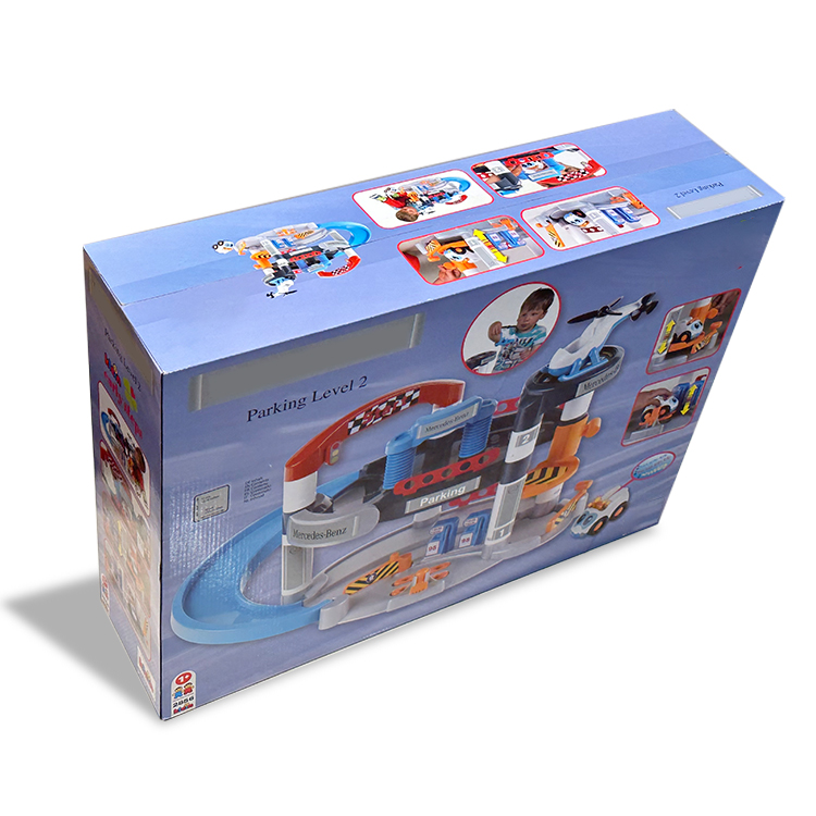 Parking lot toy packaging box
