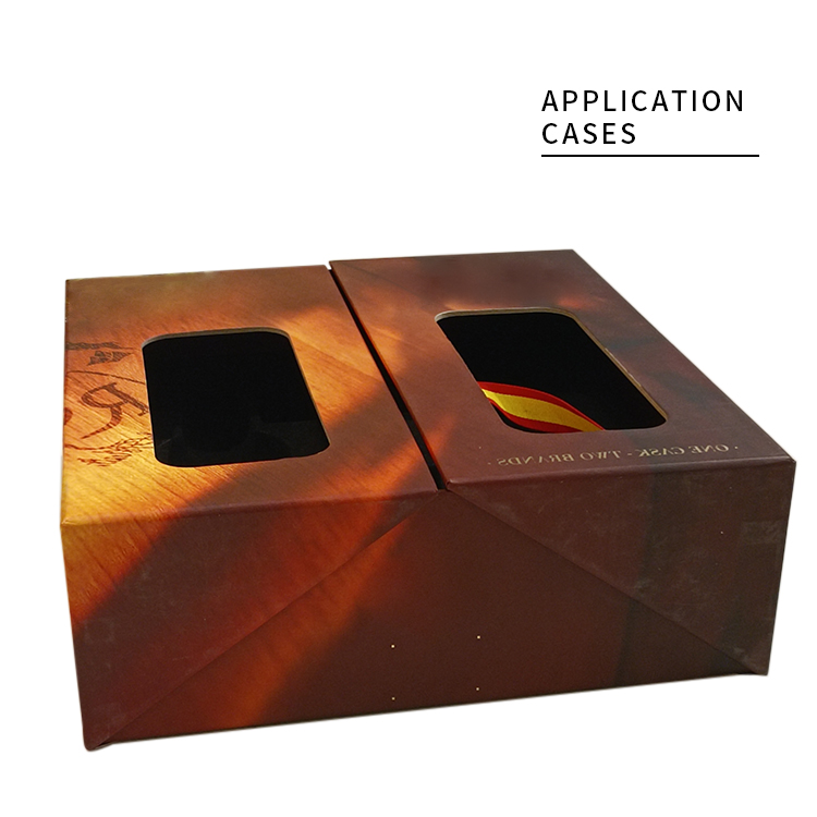 Red wine gift box with window