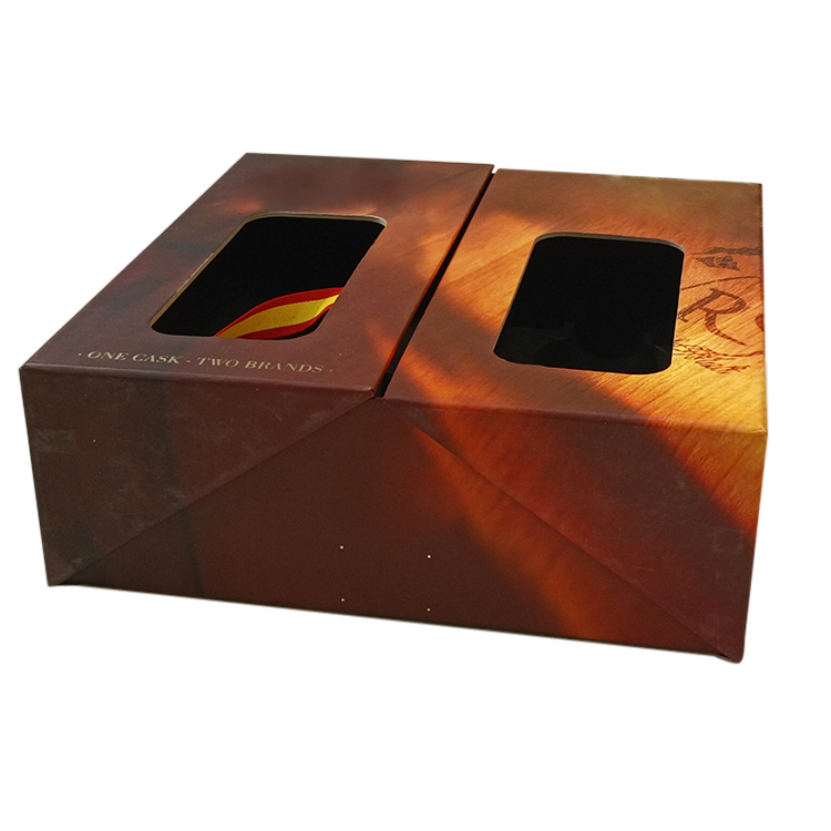 Red wine packaging box with window