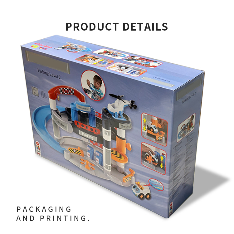 Simulated parking lot toy packaging box