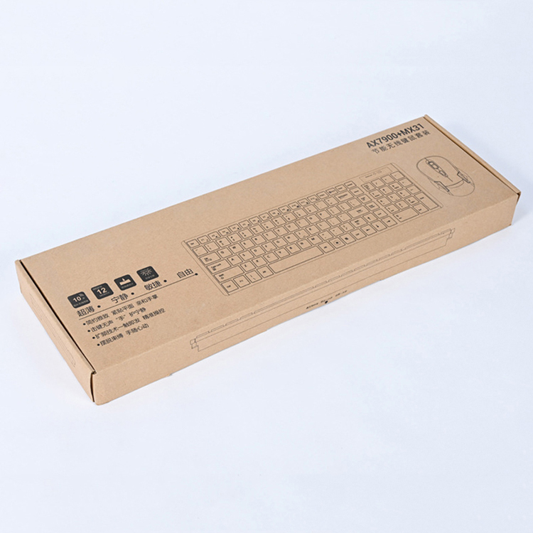 Corrugated cardboard box for keyboard packaging