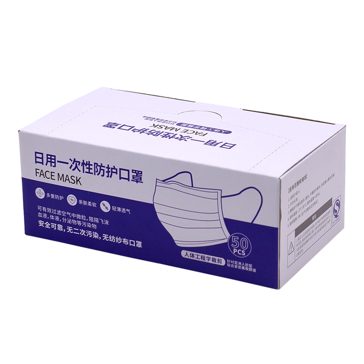 Disposable mask packaging box
