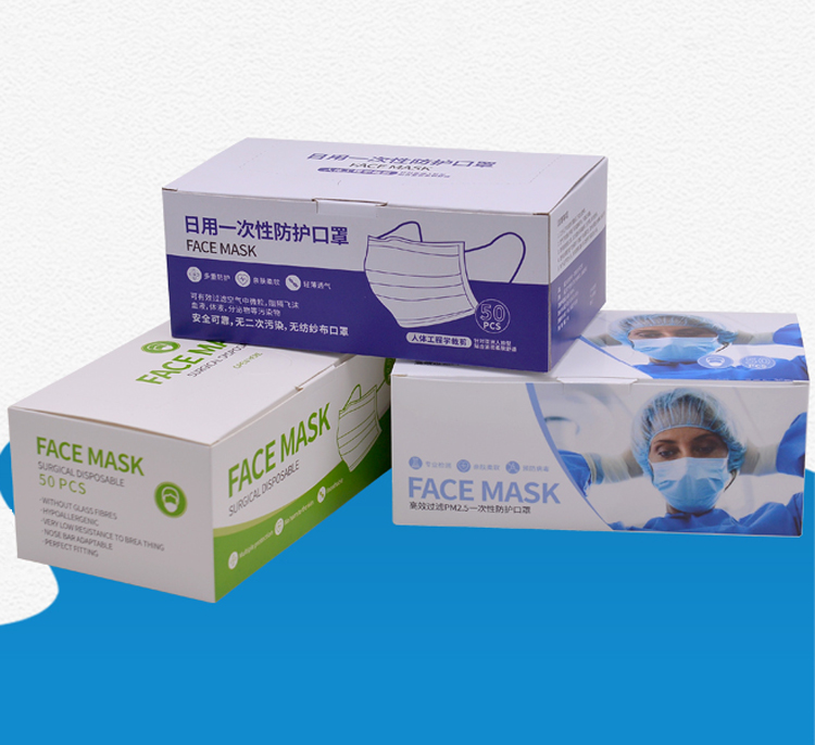 Disposable mask packaging color box