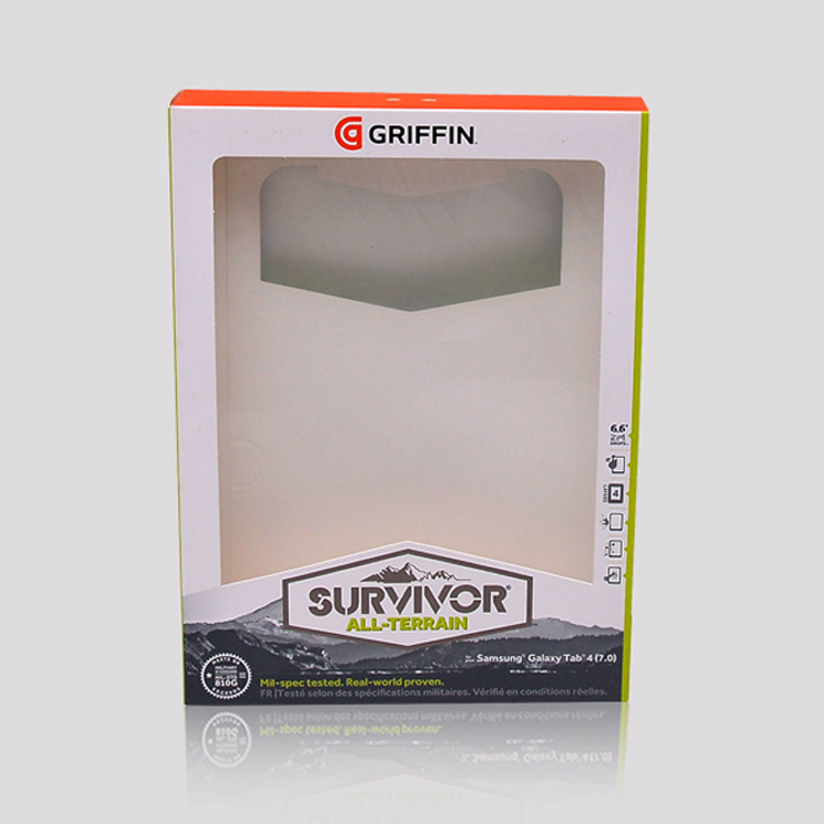 Electronic product packaging box with window