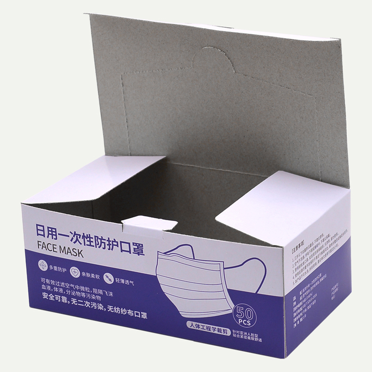 Protective mask packaging color box
