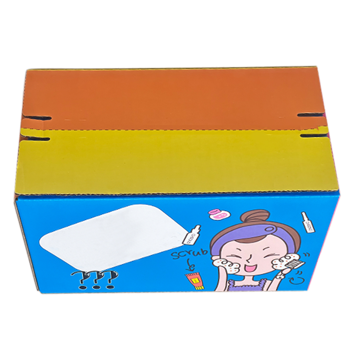 Zipper cardboard box for shipping cosmetics