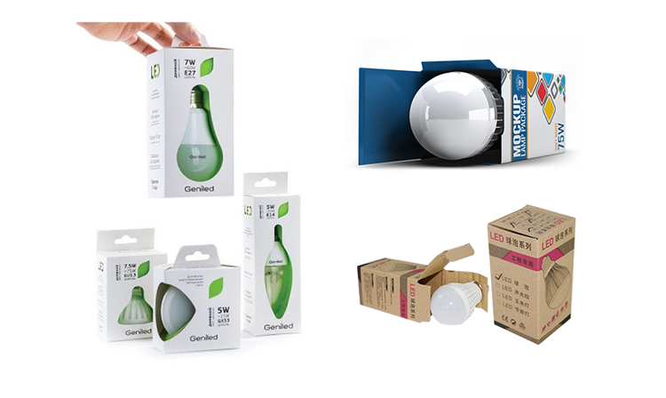 Light bulb packaging box