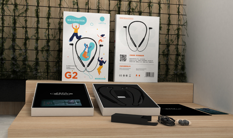 Neck hanging earphone packaging box