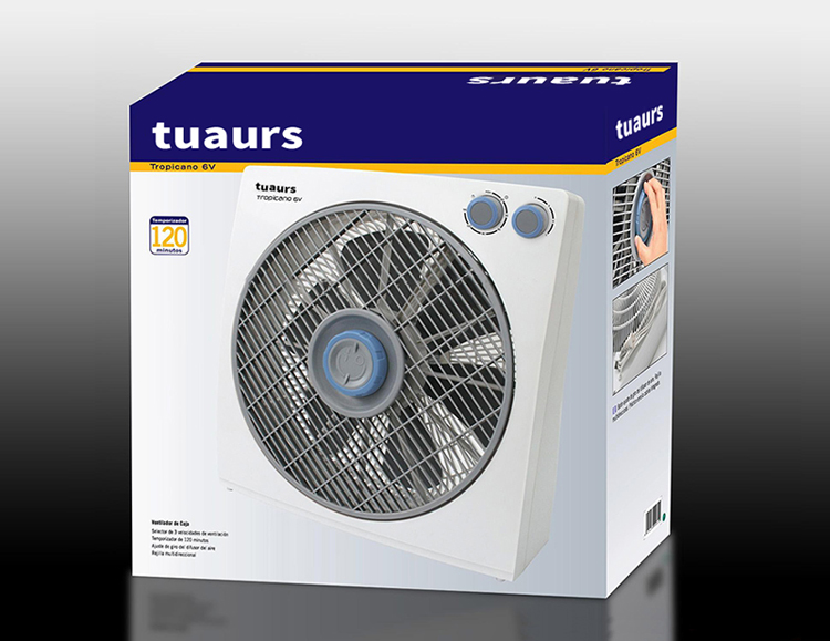 Wall mounted fan packaging box