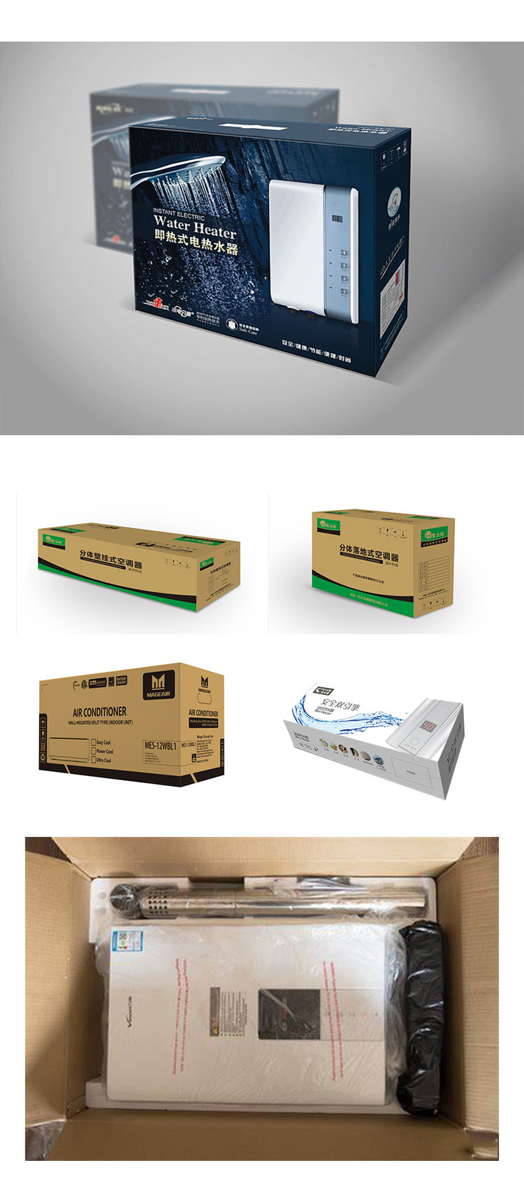 Water heater packaging box