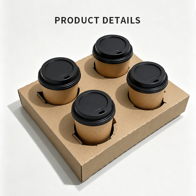 4-Cup Corrugated Paper Cup Carrier