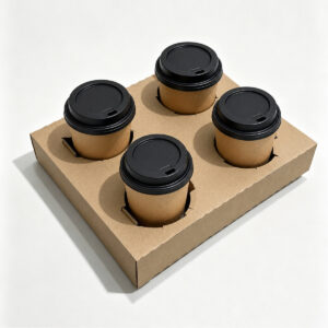 4-Cup Corrugated Paper Cup Carrier