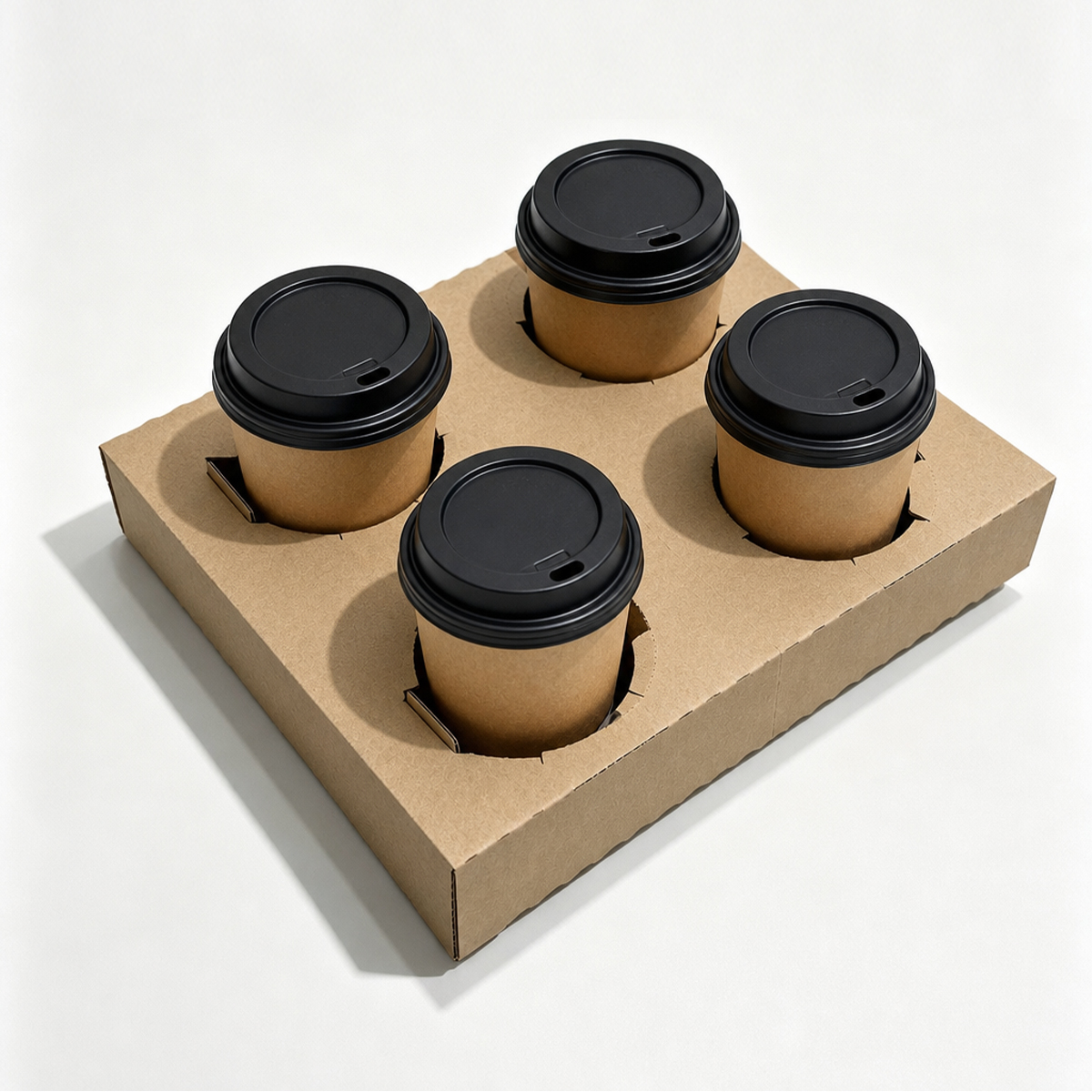 4-Cup Corrugated Paper Cup Carrier