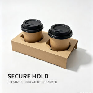 Corrugated paper cup carrier
